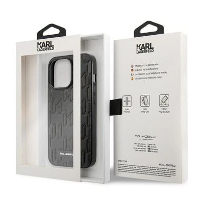 8. Karl Lagerfeld KLHCP13LMNMP1K iPhone 13 Pro / 13 6.1 "hardcase black / black Monogram Plaque
