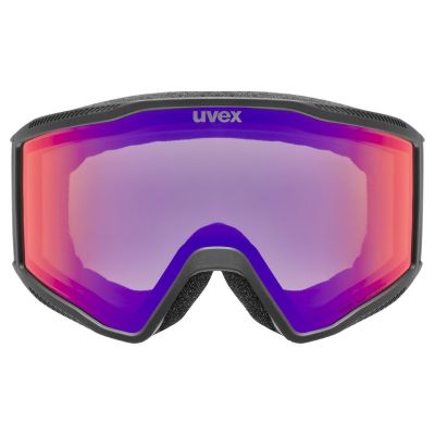 2. Uvex 5501822130 Ski Goggles Black Unisex, Mirrored Cylindrical (Flat) Lens