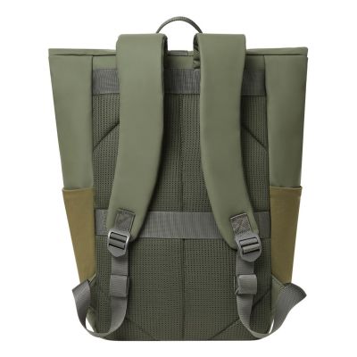 6. Rivacase Eden Backpack Travel Backpack Olive Waxed Leather (Pull Up), Polyester, Recycled Polyethylene Terephthalate (rPET)