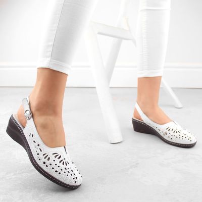 4. Comfortable women's leather sandals with openwork white T.Sokolski L26-27