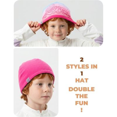 2. ROCKBROS reversible children's winter hat pink