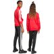 9. adidas Seasonal Essentials Tiberio 3-Stripes Tricot Kids Tracksuit Red and Black JI6214