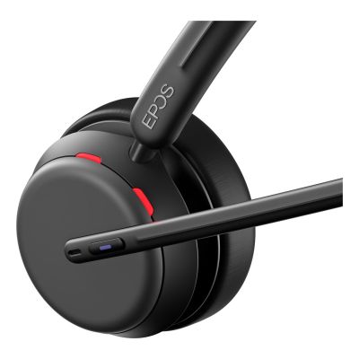 8. EPOS IMPACT 1061T Bluetooth headset with ANC and charging stand, featuring hybrid active noise cancellation (ANC), compatible with MS Teams