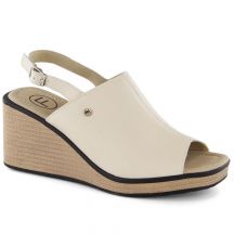 Filippo W PAW527A leather wedge sandals, beige
