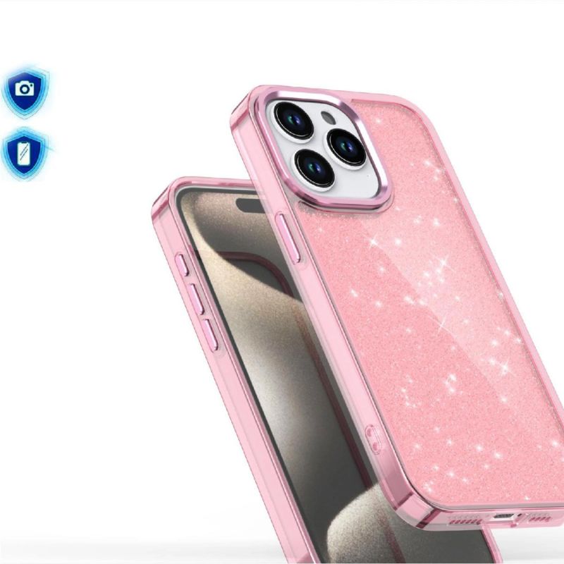 6. Glitter Case for iPhone 16 Pro - pink with glitter