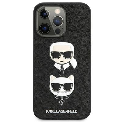 3. Karl Lagerfeld Saffiano Karl&Choupette Head Case for iPhone 13 Pro / 13 - Black