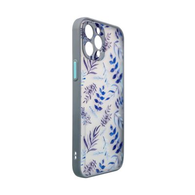 3. Design Case for iPhone 12 Pro Max flower case dark blue