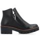 8. Women's leather ankle boots with a block heel, black, Rieker 79254-00