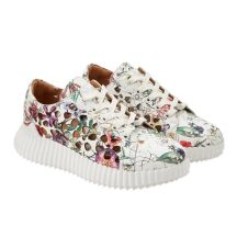 Lee Cooper women's lace sneakers beige platform