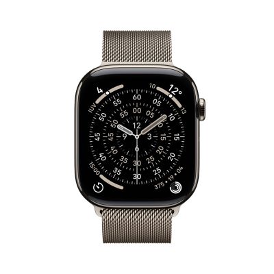 2. Apple Watch Series 11 Cellular 46mm Natural Titanium Case with Natural Mesh Strap - M/L