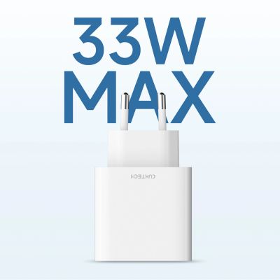 5. Cuktech A19 30W USB-A + USB-C Wall Charger - White