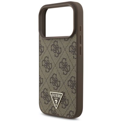 6. Guess 4G Strap Triangle Logo MagSafe case for iPhone 17 Pro - brown