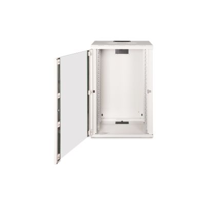 5. Digitus Unique 19" 20U wall-mounted network cabinet 600x450, glass door, gray, undivided, assembled, 100kg