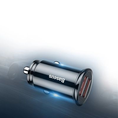 9. Baseus Circular smart car charger 2x USB QC3.0 Quick Charge 3.0 SCP AFC 30W black (CCALL-YD01)