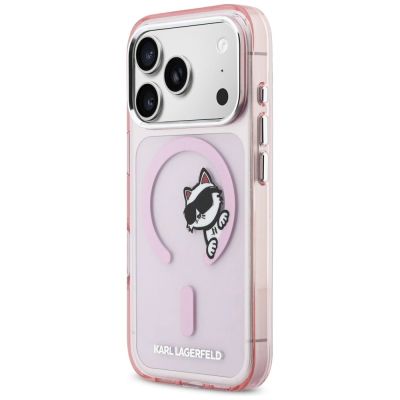 2. Karl Lagerfeld IML Peekaboo MagSafe Case for iPhone 17 Pro Max - Pink