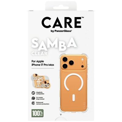 5. CARE by PanzerGlass Fashionable Samba Case w. White MagSafe for iPhone 17 Pro Max - Transparent