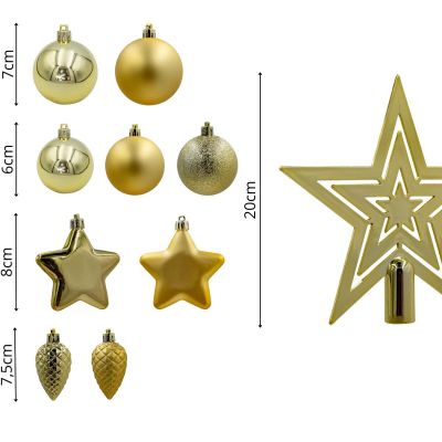 25. DECORATIVE PLASTIC BAUBLE SAFE 40 PCS GOLD MICA