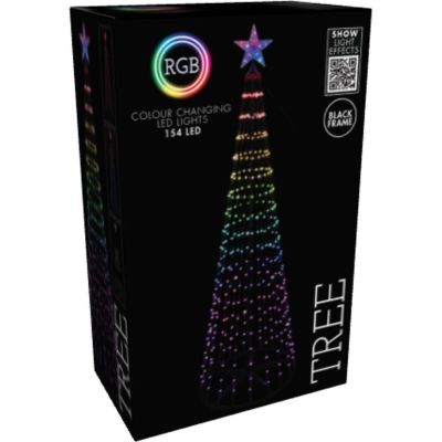 9. DECORATIVE CHRISTMAS TREE 154 LED RGB 150 CM BLACK