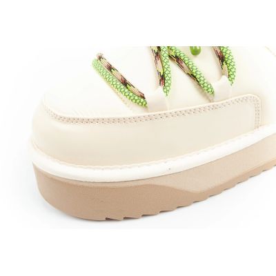 6. Women's winter snow boots D.Franklin fashionable fur insulated ankle boots beige green