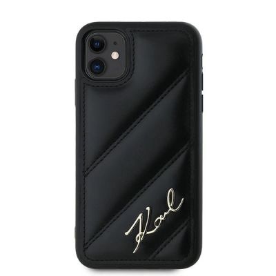 3. Karl Lagerfeld Diagonal Quilted Script case for iPhone 11 / Xr - black