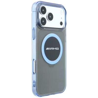 4. Mercedes AMG IML Transparent Bicolor Block MagSafe Case for iPhone 18 Pro Max / 17 Pro Max - Black and Blue