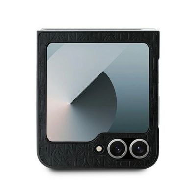 3. DKNY Repeat Pattern Stack Logo Case for Samsung Galaxy Z Flip6 - Black