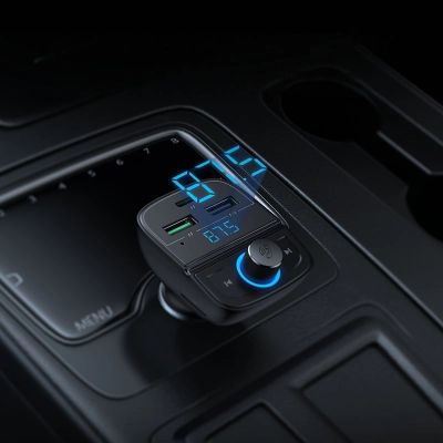 7. Ugreen FM Transmitter Bluetooth 5.0 MP3 car charger 3x USB TF micro SD 4.8 A black (CD229)
