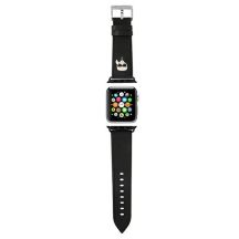 Karl Lagerfeld Ikonik Saffiano Karl Heads Strap for Apple Watch (38 / 40 / 41 mm) - Black