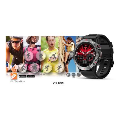 12. VELTORI VT110-1 Smartwatch Black Silicone Strap