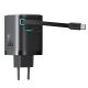 6. Joyroom JR-TCL02 65W USB-A USB-C GaN charger with built-in USB-C cable - black