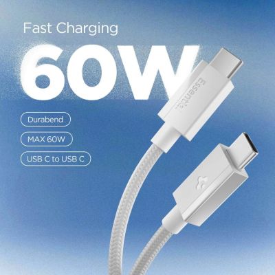 2. Spigen Essential EB6015CC USB-C Cable 60W 150 cm - White