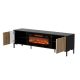 5. MERCI TV cabinet 180x40x53.5 black/artisan oak + fireplace