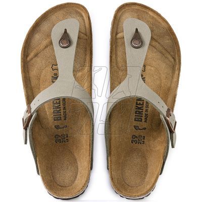 5. Birkenstock Gizeh Stone Birko-Flor narrow women's flip-flops for narrow feet gray (0043393)