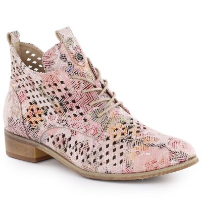 Women's ankle boots with openwork flowers, multicolor Potocki SZ12091