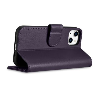8. iCarer Wallet Case 2in1 Case iPhone 14 Leather Flip Cover Anti-RFID Dark Purple (WMI14220725-DP)