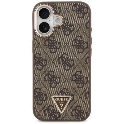3. Guess 4G Triangle Logo MagSafe Case for iPhone 17 - Brown and Gold