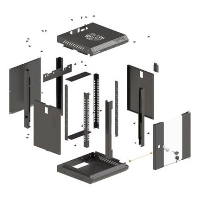 7. Lanberg WF11-3304-10B 4U Rack Wall Mount Cabinet Black