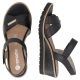12. Women's gold leather wedge sandals Remonte R6266-90