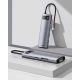 12. Baseus Metal Gleam 8in1 USB-C Hub - USB-C PD 100W 1x HDMI 4K 30Hz 1x SD and microSD card reader 3x USB-A 3.2 1xRJ45 - gray
