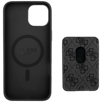 5. Guess 4G Stripes case with Magsafe wallet for iPhone 15 black