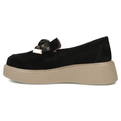 3. Women's leather suede platform shoes, black Filippo DP8293