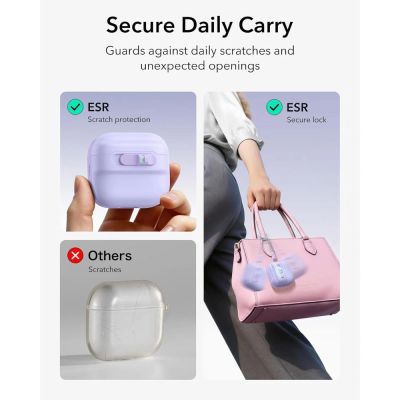 4. ESR Pulse HaloLock MagSafe Case for Apple AirPods 4 / 5 - purple