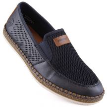 Comfortable leather shoes Rieker M RKR656, navy blue