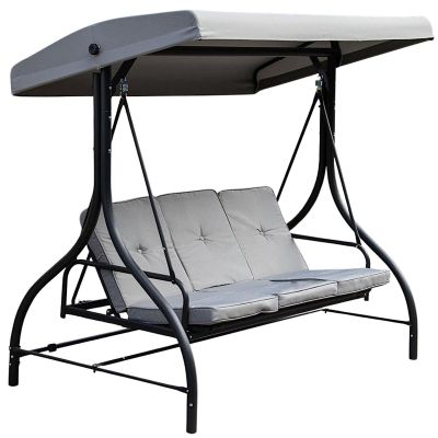 11. NINA GARDEN AND BALCONY SWING 3-SEAT GRAY