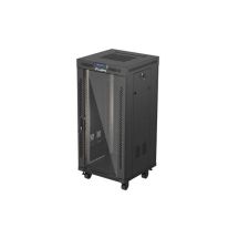 LANBERG FLOOR RACK CABINET 19" 24U 600X600 BLACK GLASS DOOR LCD (FLAT PACK) V2
