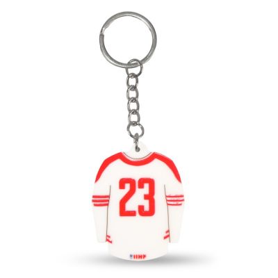 2. Poland hockey jersey keychain (Home) SREBBREKH-PL