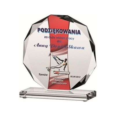 7. Glass trophy with LuxorJet color print