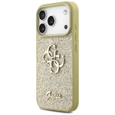 2. Guess Fixed Glitter Big 4G case for iPhone 17 Pro - gold