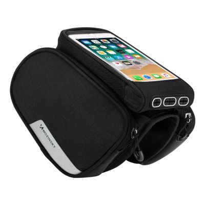 2. Wozinsky frame bike bag + detachable phone cover up to 6.5 "1.5l black (WBB7BK)