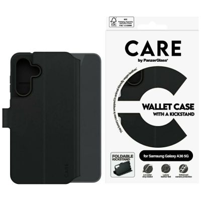 CARE by PanzerGlass Feature Wallet Kickstand Case for Samsung Galaxy A36 5G - Black